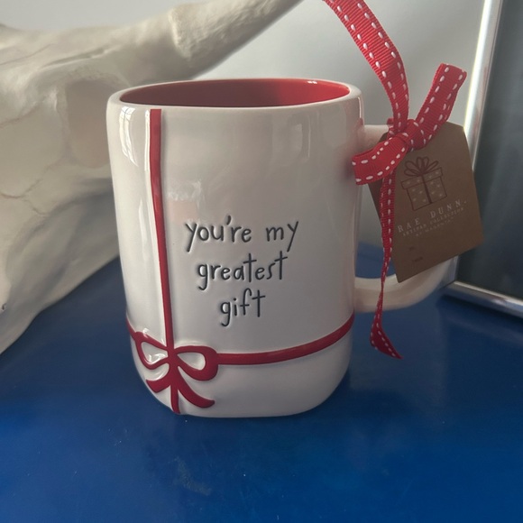 Rae Dunn Other - Rae Dunn Red and White You’re My Greatest Gift Decotative Ribbon Mug